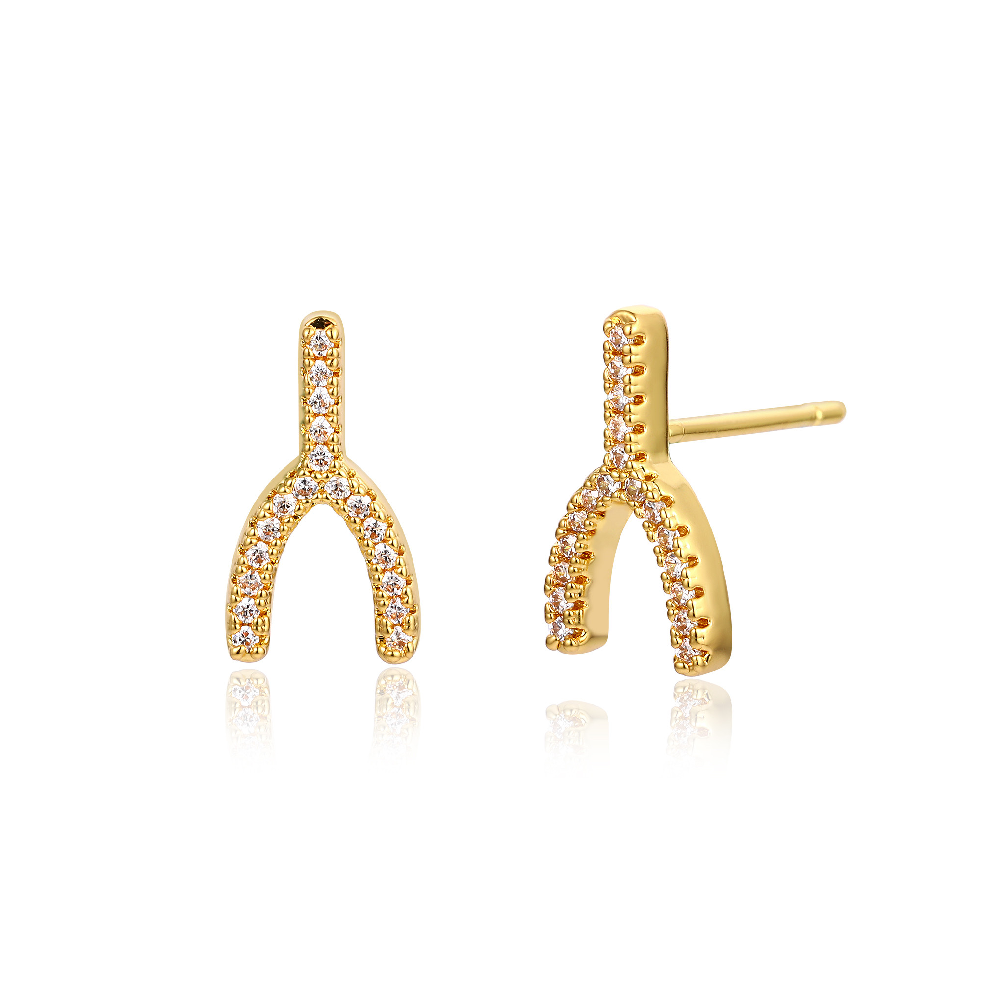 CZ Wishbone Studs